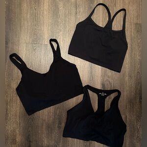 3 Aerie Offline Real Me Low Key Longline Sports Bra Black Women’s Size XL